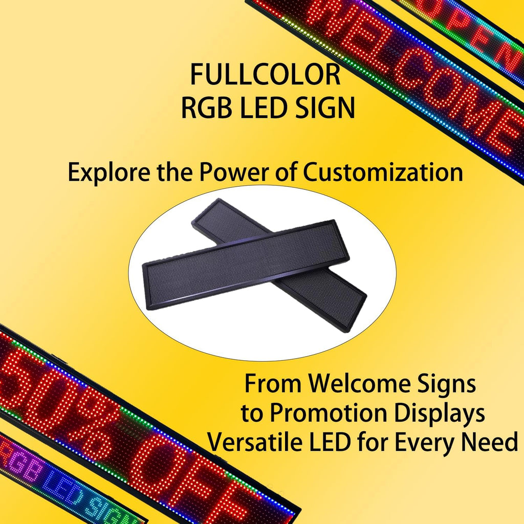 P10 Programmable LED SIGN 40"Ã8" Scrolling LED Display, High Brightness & IP65 Waterproof Indoor Outdoor Digital Signage led screen, Open Signs Welcome Sign for Store Business Advertising