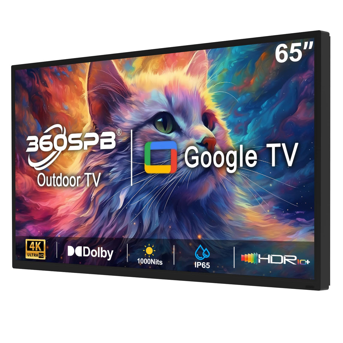 360SPB 55 Inch Outdoor TV, 1000 Nits 4K Smart TV, IP65 Waterproof