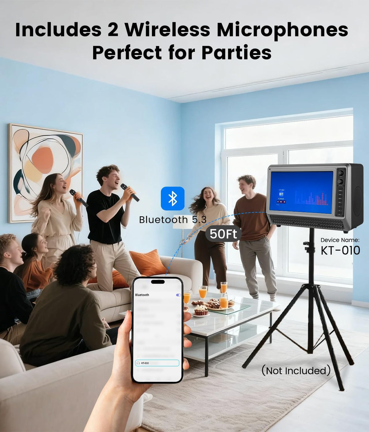 Feihe 15.6â Small Smart TV Built-in Bluetooth Speaker System, 200W Peak Power, 1080P FHD Smart Television with Wi-Fi/HDMI/USB/AUX for Home Entertainment & Camping