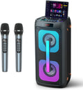 Karaoke Machine Portable Outdoor Speaker with 2 Wireless Microphones