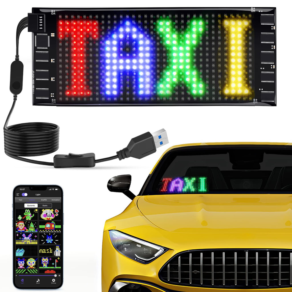 KJOY Bright Large Programmable LED Sign, 77''x8'' Flexible Scrolling LED Sign, Bluetooth App Control Custom Text Digital LED Display for Store, Schools, coffee, shop, Hotel