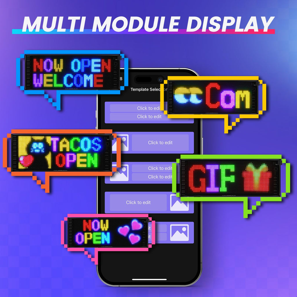 Rayhome Full Color Dual Row Programmable LED Sign, 43''x6.3'' Flexible P5 USB Bluetooth APP Control LED Signs Custom Text Message Pattern Scrolling LED Display for Store Bar Hotel School.