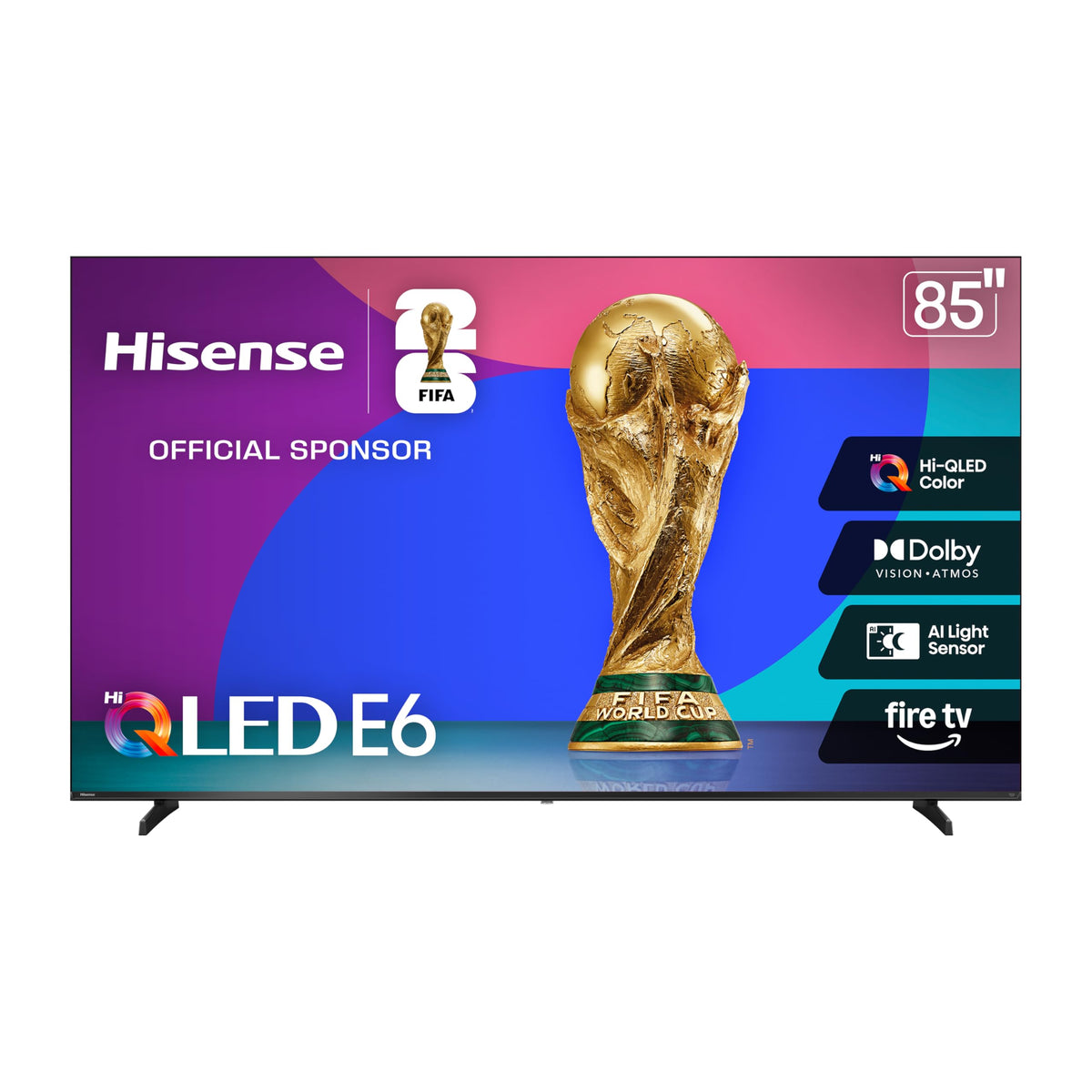 Hisense 75" E6 Cinema Series Hi-QLED 4K UHD Smart Fire TV (75E6QF) - AI Light Sensor, Dolby Vision Â· Atmos, Voice Remote with Alexa, Motion Rate 120, HDR 10+ Adaptive, Game Mode Plus