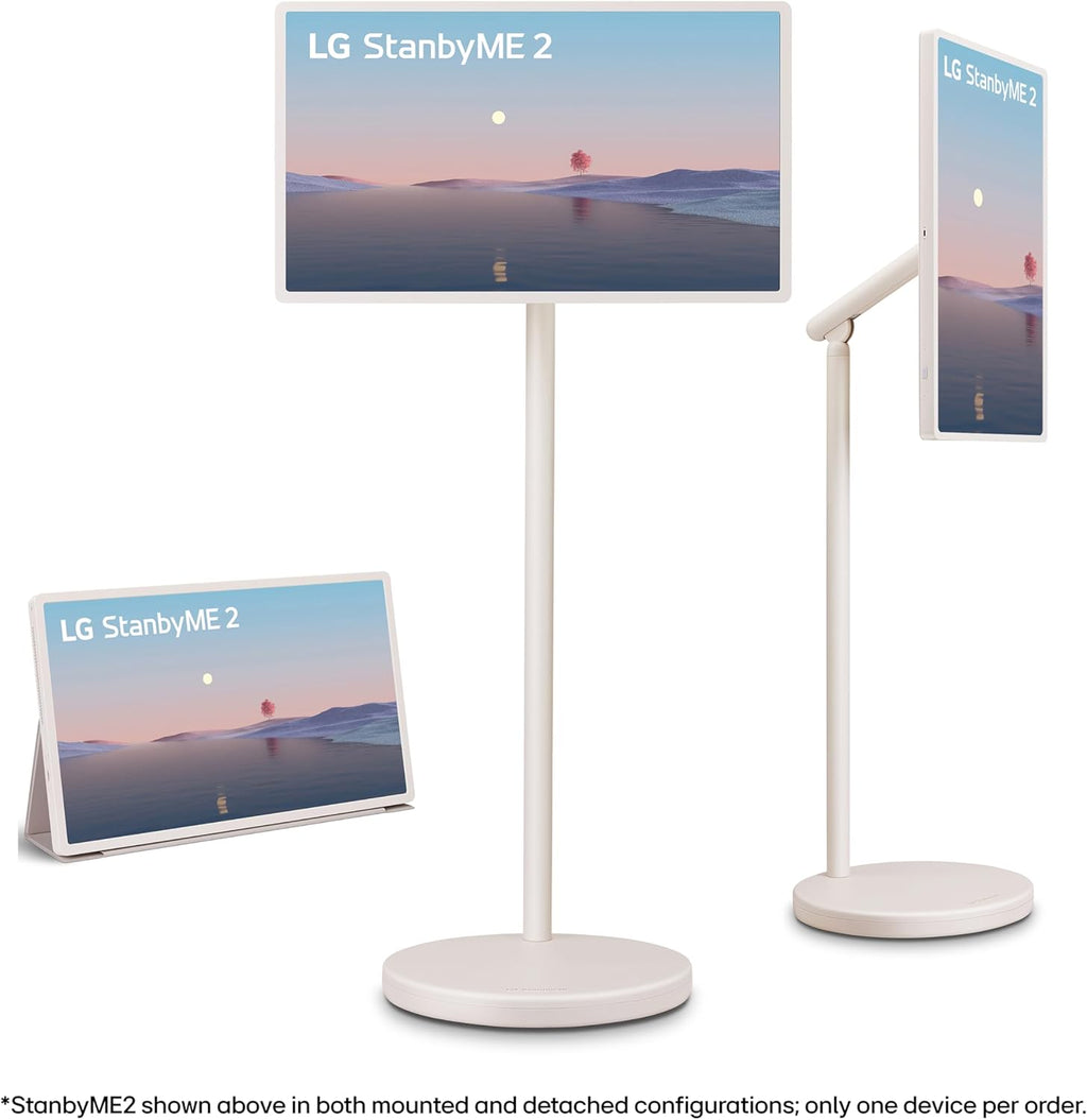 LG 27-Inch StanbyME 2 with Folio Cover, Portable Touch Screen TV, Dolby Vision, HDR10, Filmmaker Mode, Built-in Battery, Full Swivel Rotation (27LX6TYGA, 2025)