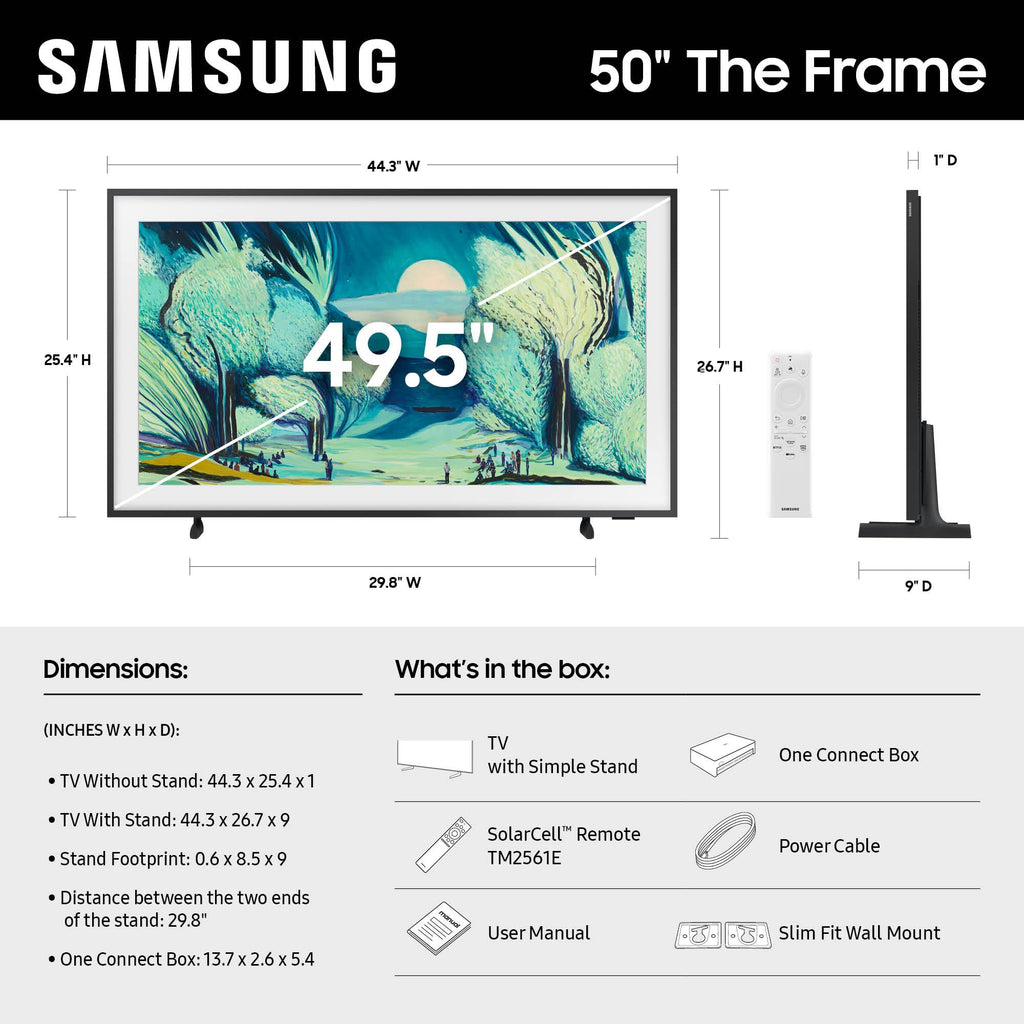 Samsung 32-Inch Class QLED The Frame LS03C Series, 1080p Resolution, Quantum HDR, Art Mode, Anti-Reflection Matte Display, Slim Fit Wall Mount Included, Smart TV w/Alexa Built-in (QN32LS03CB)