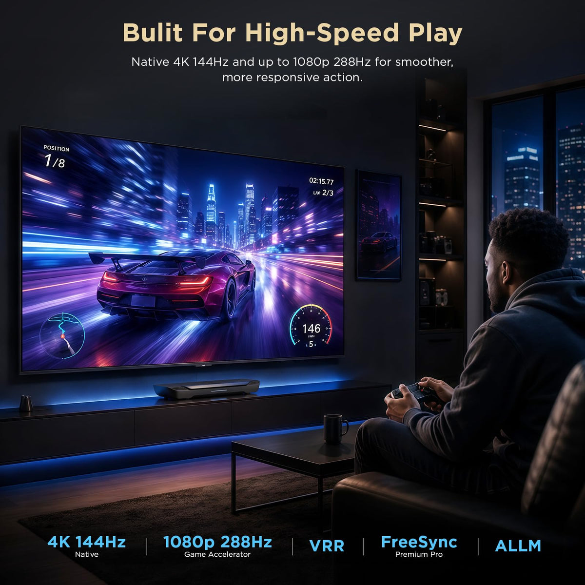 TCL 55-Inch Designer Series QD-Mini LED TV, 4K Google Smart TV, 55A400U