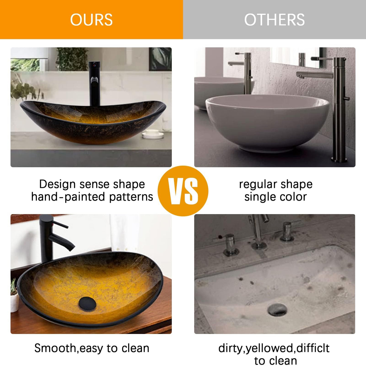 Vessel Sink Bathroom Sinks Tempered Glass Art Basin 20.8"x13.7" Oval Bowl Above Counter with Faucet and Pop-Up Drain Combo, Oval Clear Grey,Modern Countertop Bowl Sink