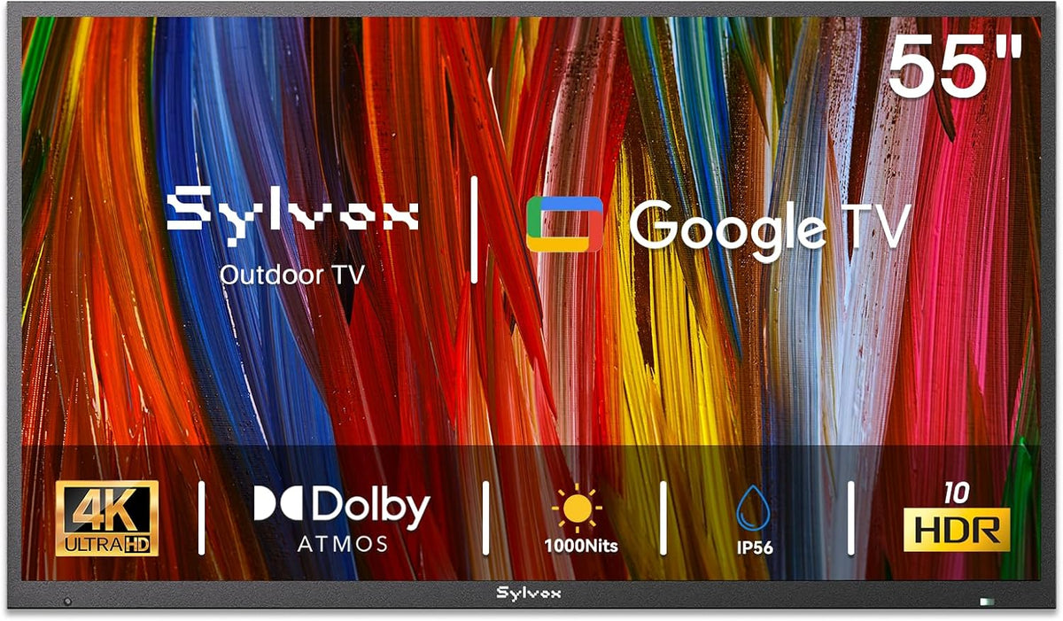 SYLVOX Outdoor TV, 55 inch Smart Waterproof Outdoor TV, 4K UHD Weatherproof