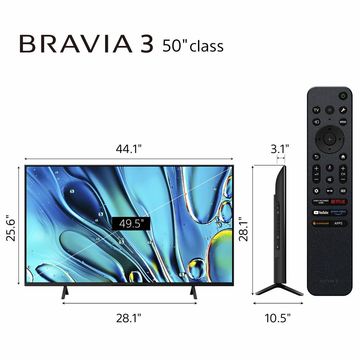 Sony 65 Inch BRAVIA 3 LED 4K HDR Smart Google TV (K-65S30)