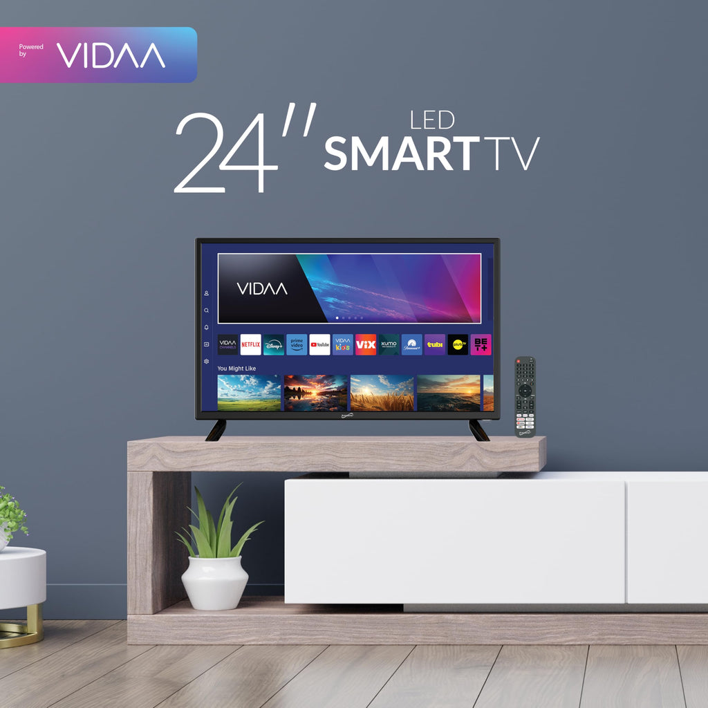 Supersonic SC-1920VTV 18.5inch Smart AC/DC LED TV, Powered by VIDAA, 1080p, WiFi, Built-in Speakers, USB, 3X HDMI ARC, for Kitchen, RV, Boat, Truck, Playroom, Dorm Room, Remote, DC Car Cord Included