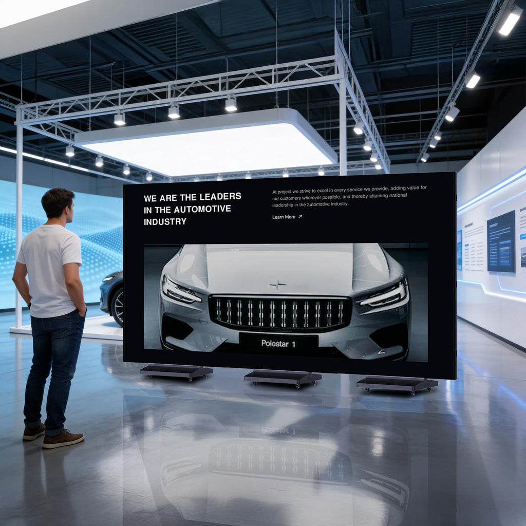 80 Inch LED Digital Signage Display, Foldable Seamless Stitching Kiosk, P1.86 GOB LED Screen Poster with Flight Case, Commercial Advertising Display for Events, Rentals and Weddings (Black, 1 Unit)