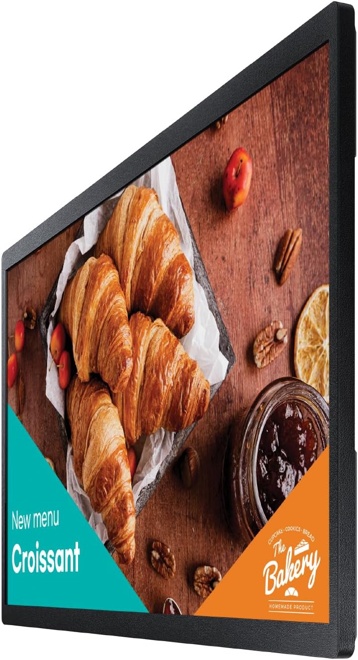 Samsung 24â Commercial UHD LED LCD Display Sign, Full HD Resolution, Compact Design, Home UI, LH24QBCEBGCXZA