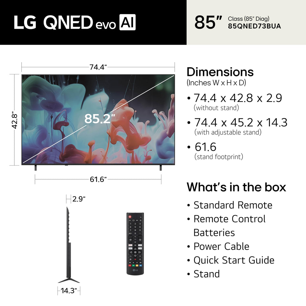 LG Amazon Exclusive 55-Inch Class QNED AI 4K QNED73B Series Mini LED Smart TV w/Sound Pro, HDR10, Super Upscaling, Filmmaker Mode, Wow Orchestra, Compatible with Alexa, 55QNED73BUA, 2026