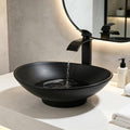 16" Black Oval Bathroom Sink Set