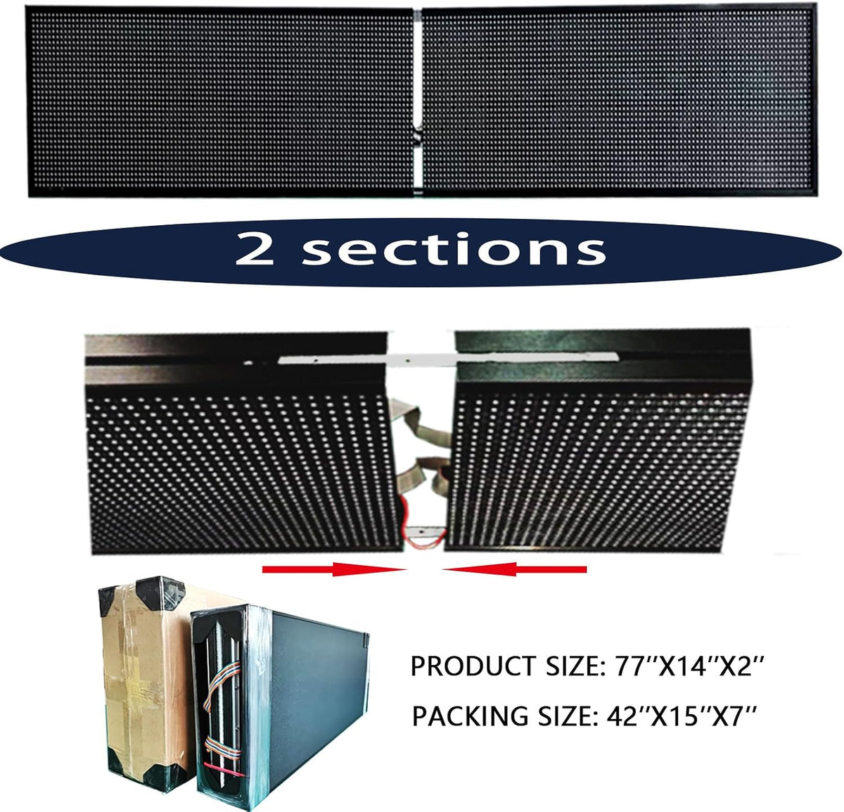 HS P10 77''x14'' Led sign Outdoor Digital Open Neon Programmable Scrolling