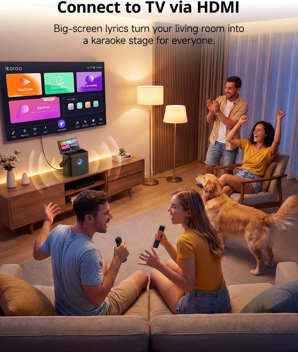 Ikarao Karaoke Machine with Lyrics Display, Professional Karaoke System