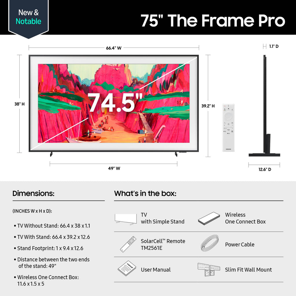 Samsung 32-Inch Class QLED The Frame LS03C Series, 1080p Resolution, Quantum HDR, Art Mode, Anti-Reflection Matte Display, Slim Fit Wall Mount Included, Smart TV w/Alexa Built-in (QN32LS03CB)