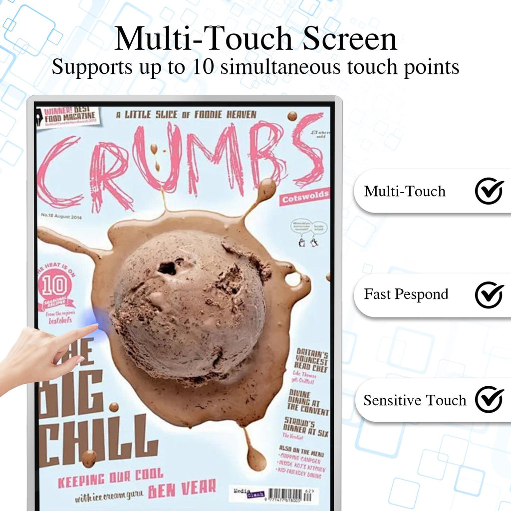 43" Touch Digital Signage Display Kiosk Floor Stand Advertising