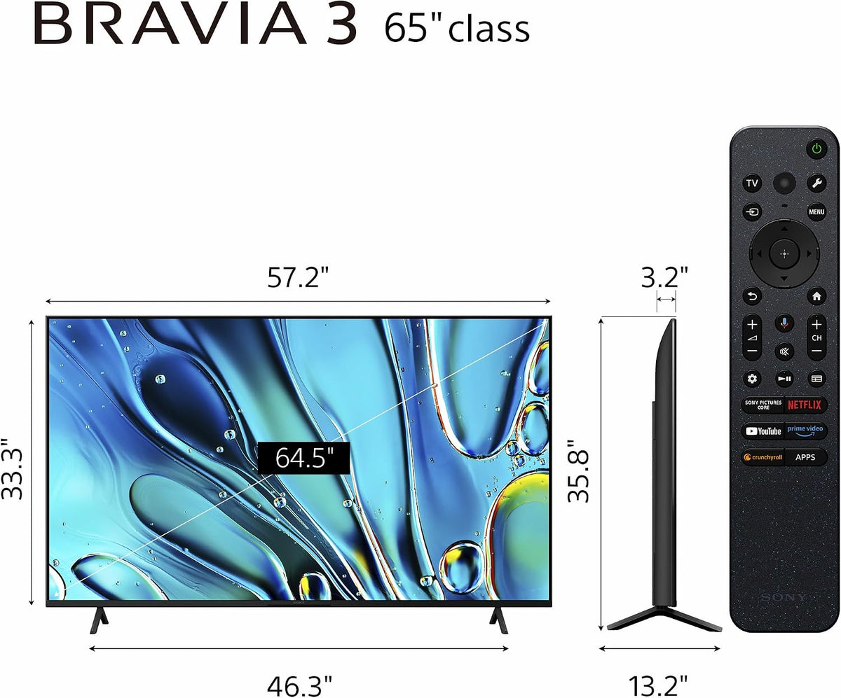 Sony 65 Inch BRAVIA 3 LED 4K HDR Smart Google TV (K-65S30)