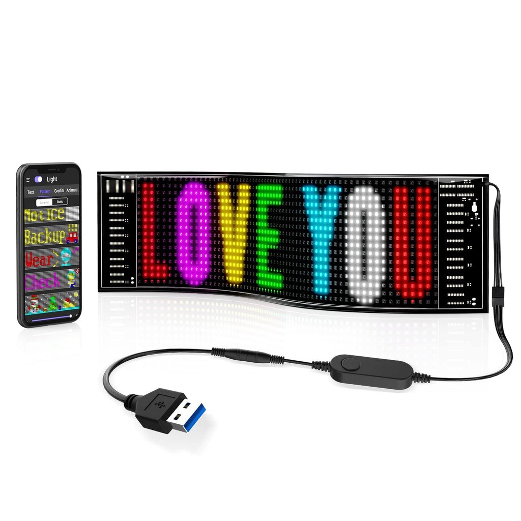 Rayhome 58''x8'' Large Multiple Programmable LED Sign, Full Color Bright Scrolling LED Signs, Bluetooth APP Control Custom Text Pattern Animation digital Display for Store Hotel Bar
