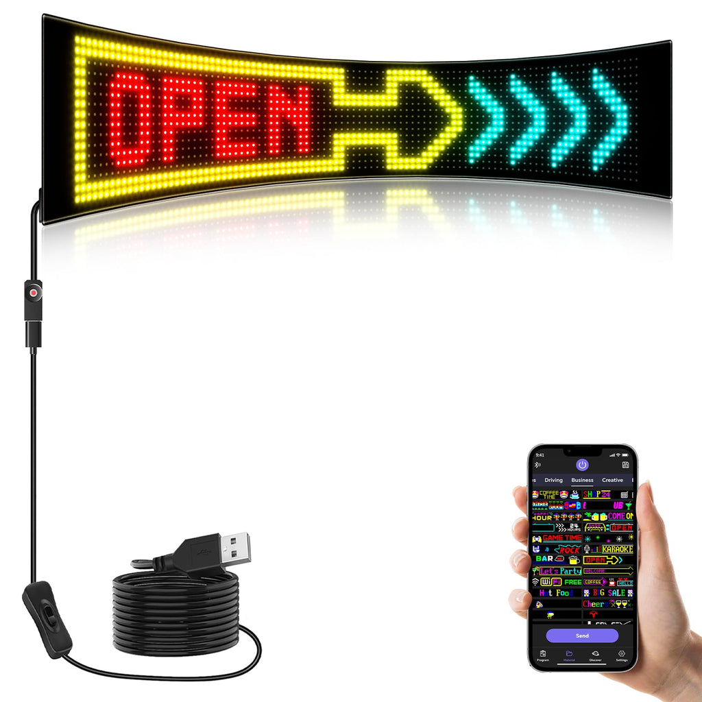LED signs for business,APP control DIY text,LED window ads display screen