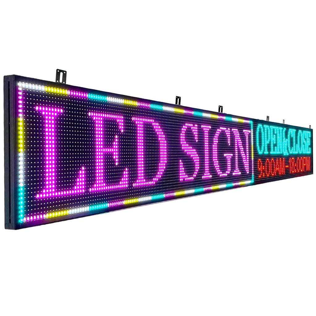 LED Advertising Sign,P5 39x14 Inches Full Color Programmable Digital Board, High Brightness Scrolling Message Display with WiFi & USB Control for Business Promotion