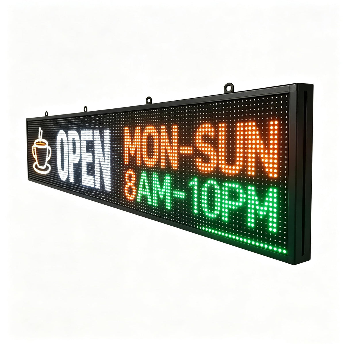 LED Advertising Sign,P5 39x14 Inches Full Color Programmable Digital Board, High Brightness Scrolling Message Display with WiFi & USB Control for Business Promotion