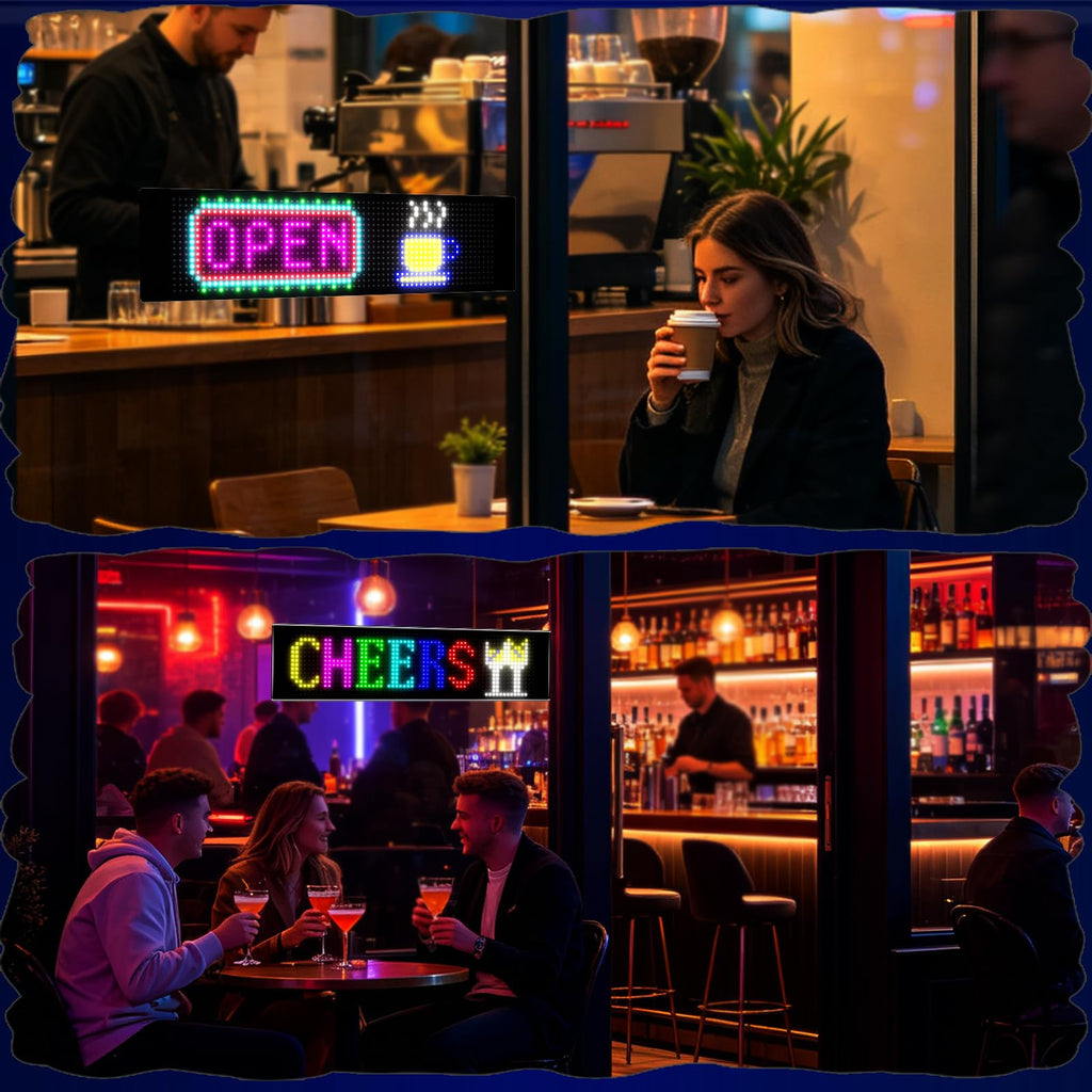 LED signs for business,APP control DIY text,LED window ads display screen