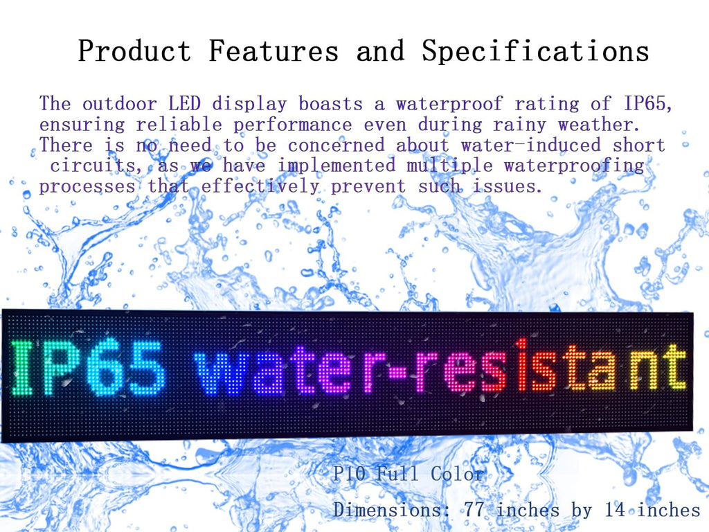 P6(40" * 17") Digital Programmable Scrolling Led Sign Scrolling Outdoor For Business message Board Display Screen Electronic Menu Board Wifi Control Word Light