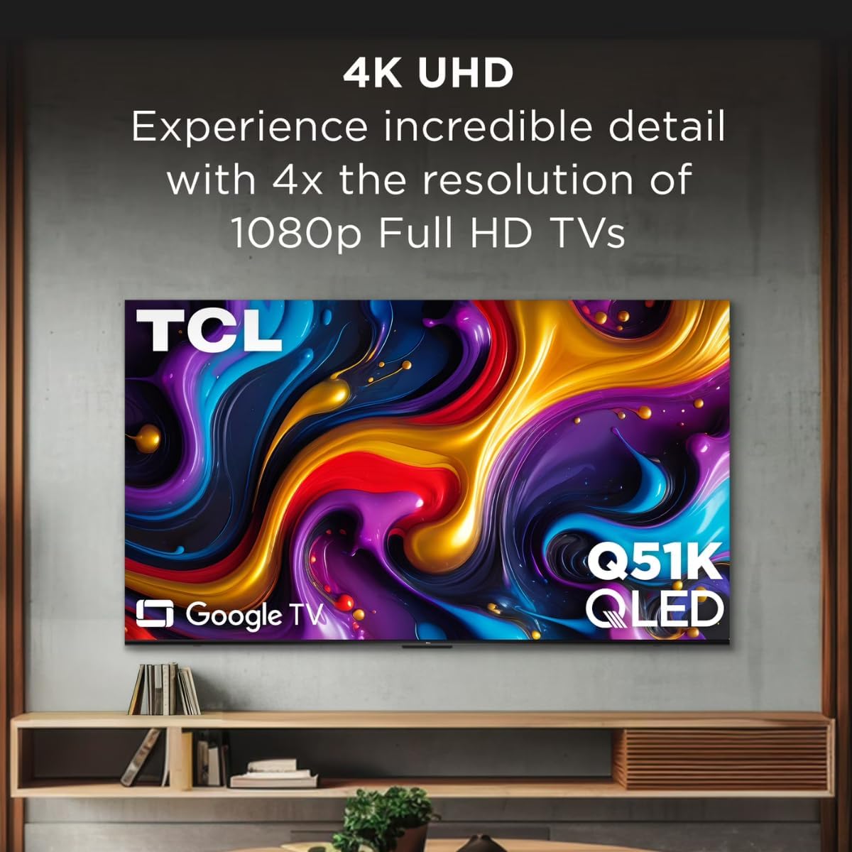 TCL 43" Q51K Series Q-LED 4K UHD HDR Smart TV with Google TV Dolby Vision, Dolby Atmos, Motion Rate 240, HDR 10+, Auto Game Mode + Free Wall Mount (2025) (Renewed)