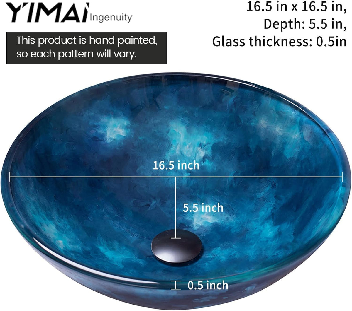 Design Vessel Sink Concrete Bathroom Sink above Counter Small Vessel Sink Bathroom Sink Bowl Countertop Modern Sinks with Faucet and Drain Combo 15.7" Round Gray