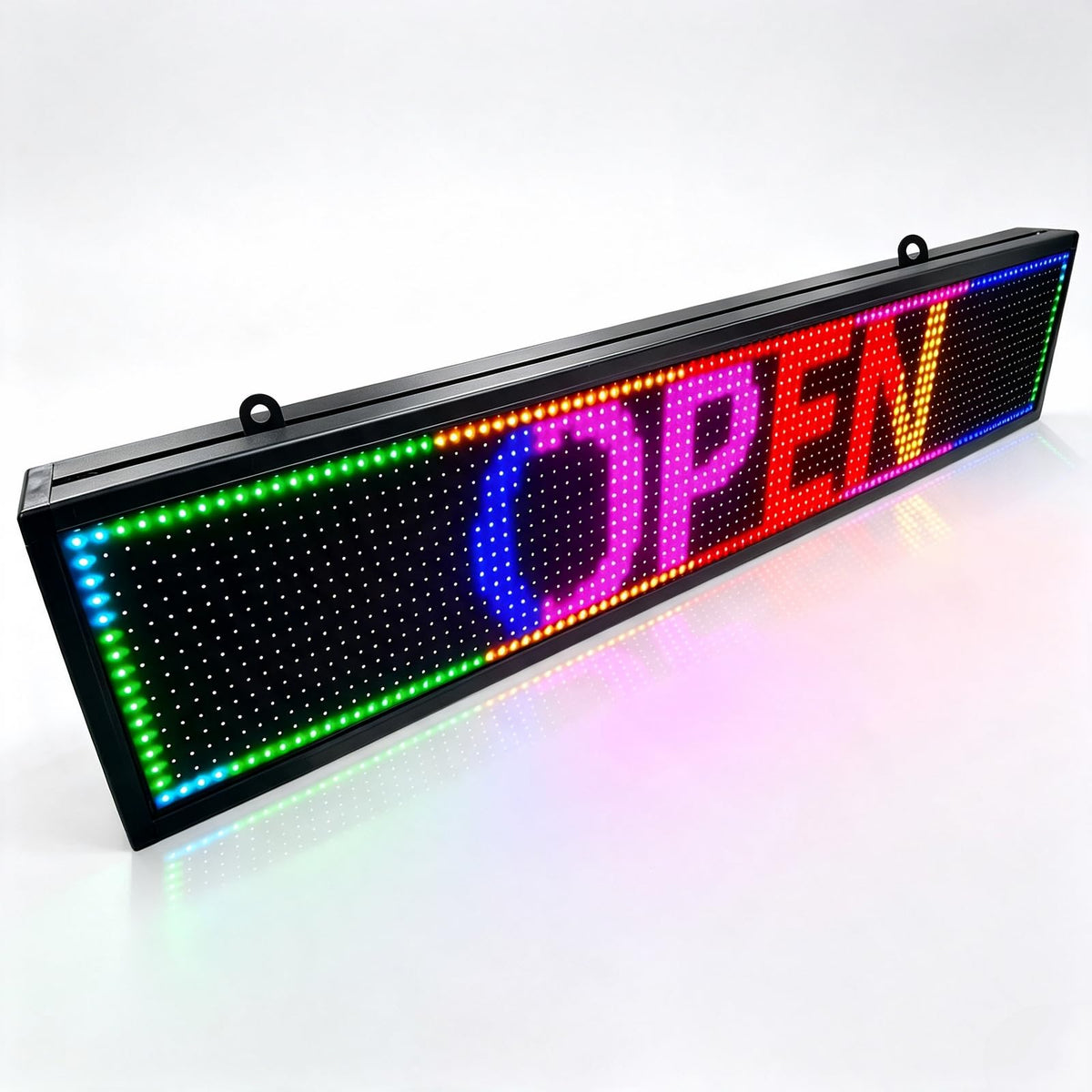 P10 LED Programmable Advertising Sign, High Brightnes Outdoor Digital Sign Waterproof, WiFi Control LED Open Signs for Business, Electronic Message Display Board 115"X14"