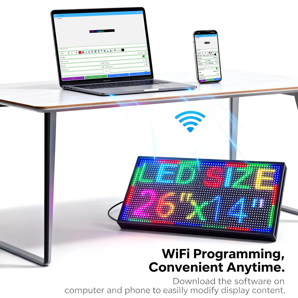 P6(40" * 17") Digital Programmable Scrolling Led Sign Scrolling Outdoor For Business message Board Display Screen Electronic Menu Board Wifi Control Word Light