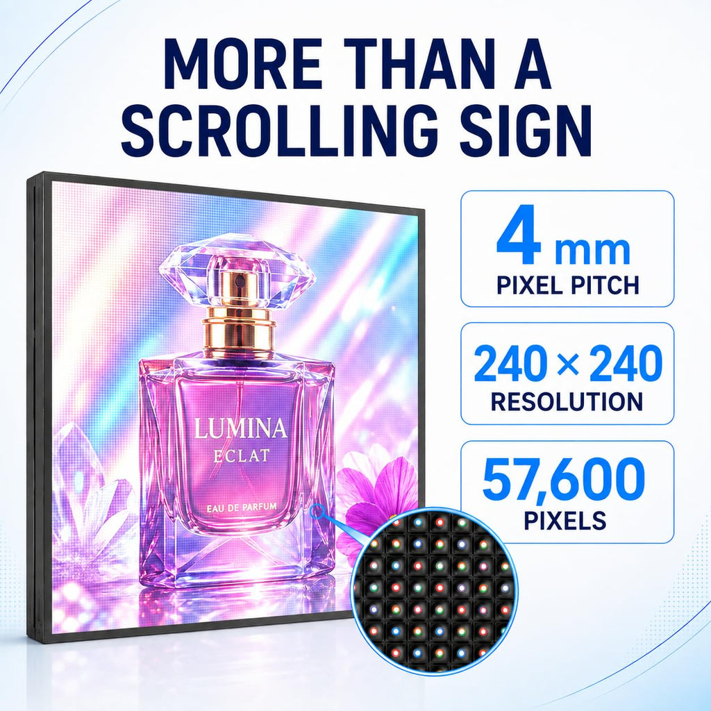 CX 65 x 34 Inch P5 Outdoor LED Sign, 320 x 160 Full-Color RGB Message Board with WiFi, Mobile App and USB Control, IP65 Display for Scrolling Text, Images and Video