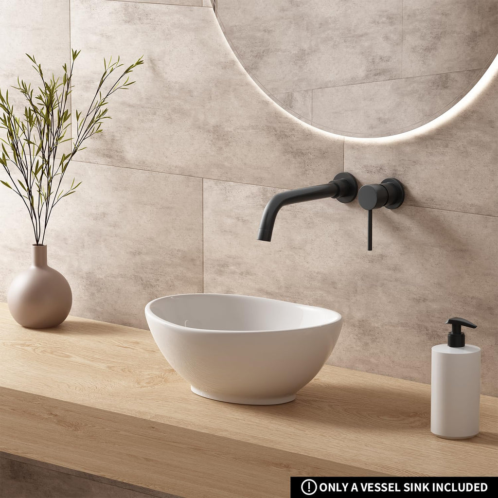 Large Bathroom Vessel Sinks: 24â³x14â³ Oval Bathroom Sink Bowl, Countertop Bathroom Sinks Ceramic Bathroom Vanity Sink Modern Vessel Sinks for Bathrooms