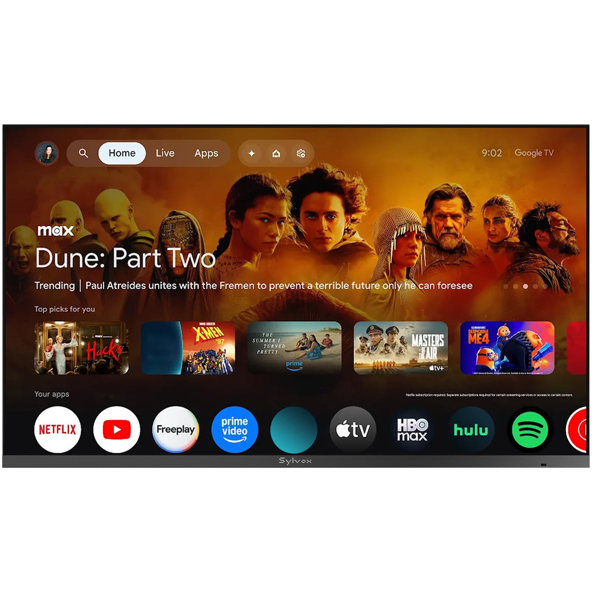 SYLVOX Outdoor TV, 55 inch Smart Waterproof Outdoor TV, 4K UHD Weatherproof