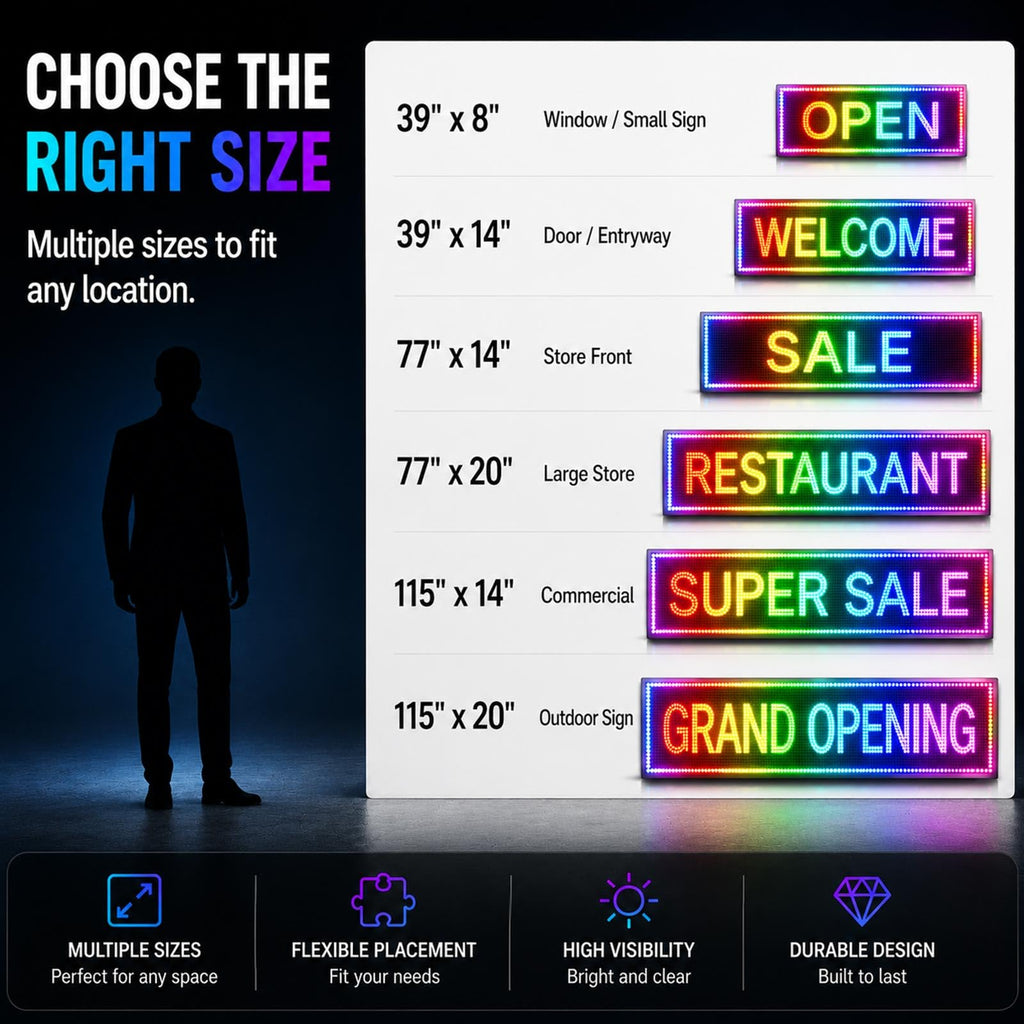 P3 Outdoor Programmable LED Sign, Full Color Digital Display for Business