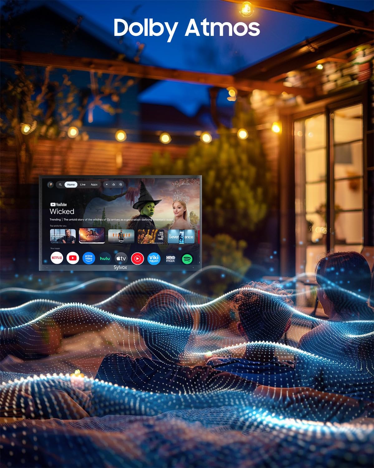SYLVOX Outdoor TV, 85'' Mini LED QLED, 3500 Nits Extreme Brightness, 120Hz