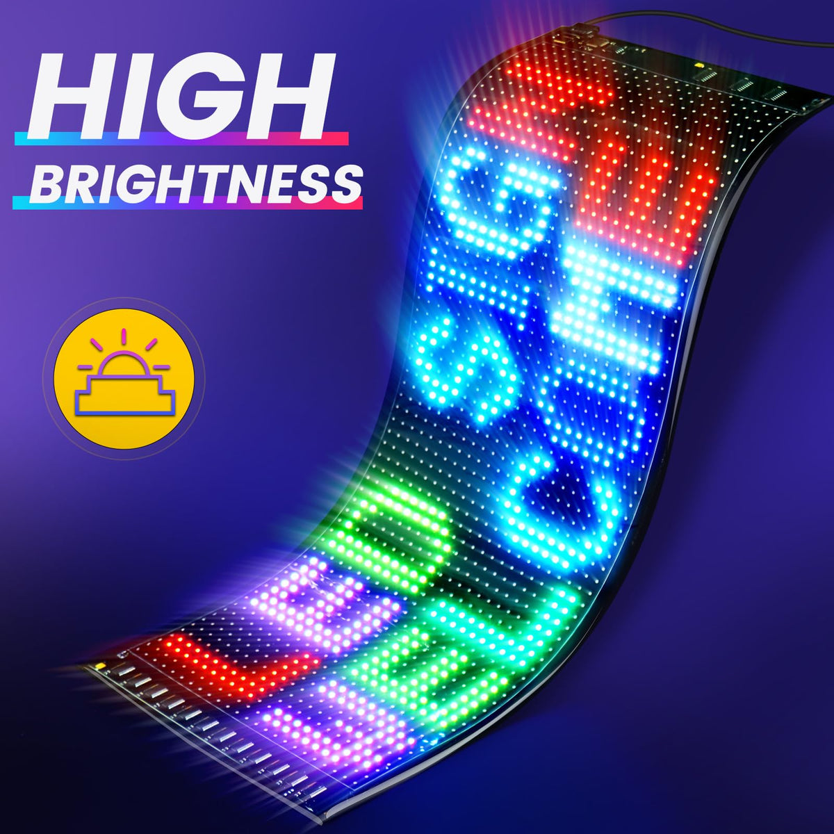 Rayhome Full Color Dual Row Programmable LED Sign, 43''x6.3'' Flexible P5 USB Bluetooth APP Control LED Signs Custom Text Message Pattern Scrolling LED Display for Store Bar Hotel School.