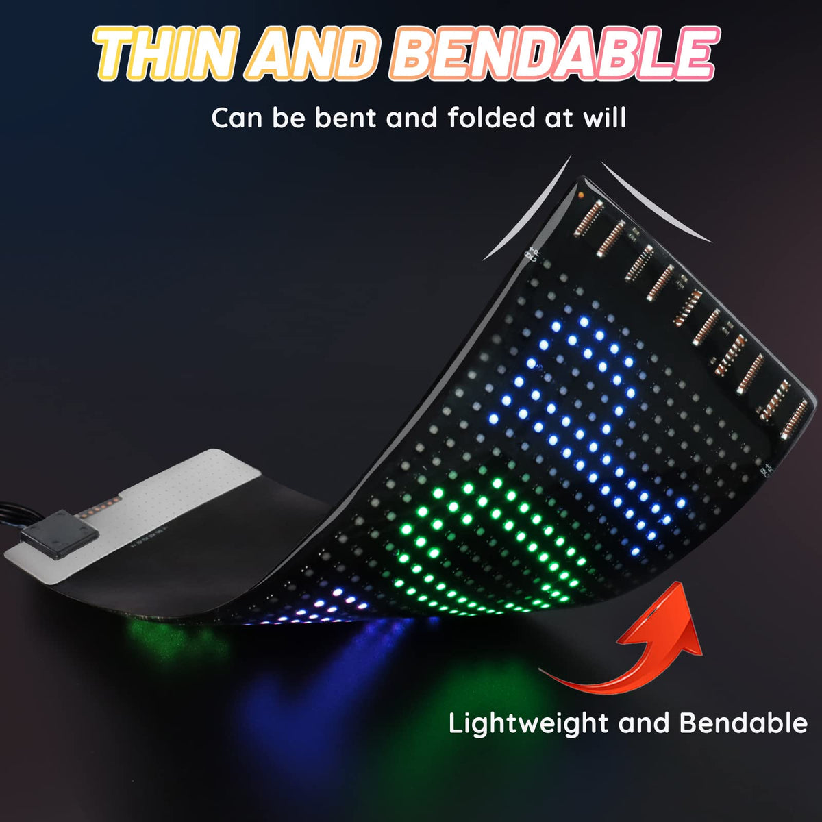 KJOY Bright Large Programmable LED Sign, 77''x8'' Flexible Scrolling LED Sign, Bluetooth App Control Custom Text Digital LED Display for Store, Schools, coffee, shop, Hotel