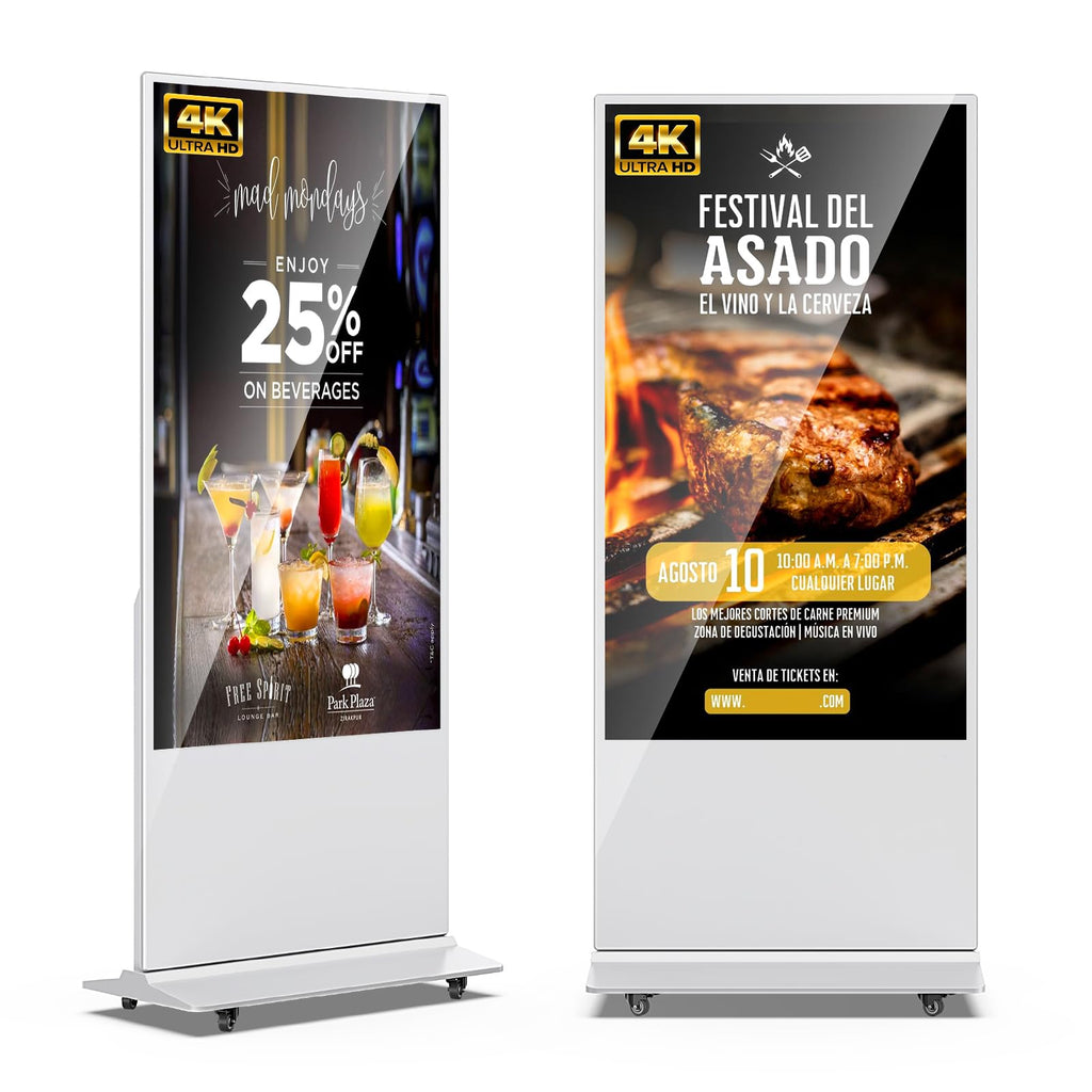 JIYANG 49 Inch Touchscreen Digital Signage Display Kiosk, Indoor Floor Standing LCD Advertising Display with Android Media Player, HDMI/USB/WiFi Input Auto Split Screenï¼Blackï¼