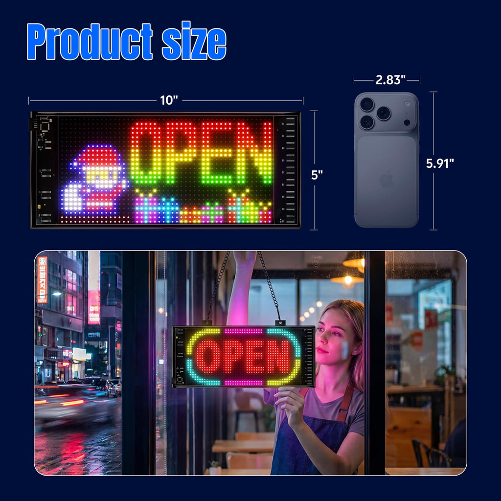 LED signs for business,APP control DIY text,LED window ads display screen