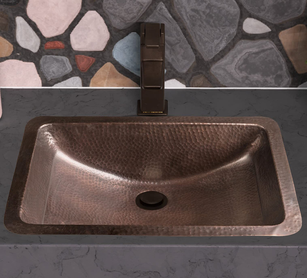 Monarch Abode Bathroom Sink â 21-Inch Venitian Dual Mount Undermount or Drop In Bathroom Sinks, Bathrooms Hand Hammered Matte Black Aluminum Vanity Sink for Countertop, Powder Room, Bath, or Restroom