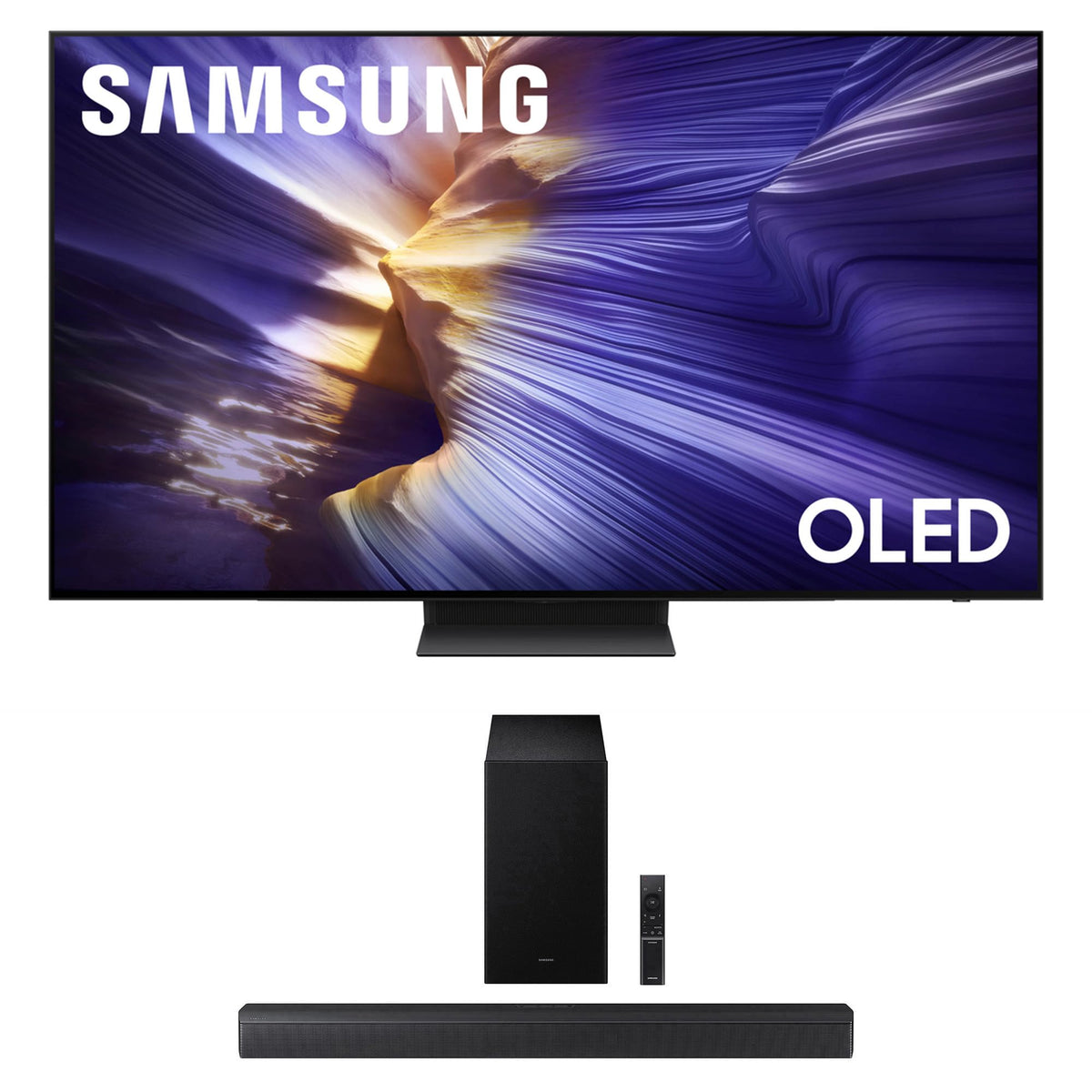 Samsung QN77S90FAFXZA 77 Inch 4K OLED Smart TV with a HW-Q800F Q Series Soundbar 5.1.2 Ch Subwoofer (2025)