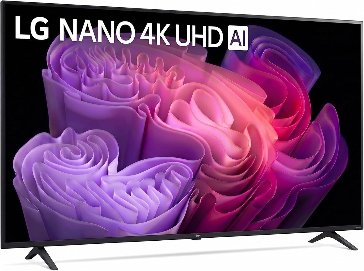 LG 85-Inch Nano 4K UHD AI Smart TV Alpha 7 Gen9 Processor, 4K Super Upscaling, HDR10 Pro, Filmmaker Mode, webOS 26, Game Optimizer, ALLM Bundle with Deco Gear Wall Mount, Surge Protector & Cables
