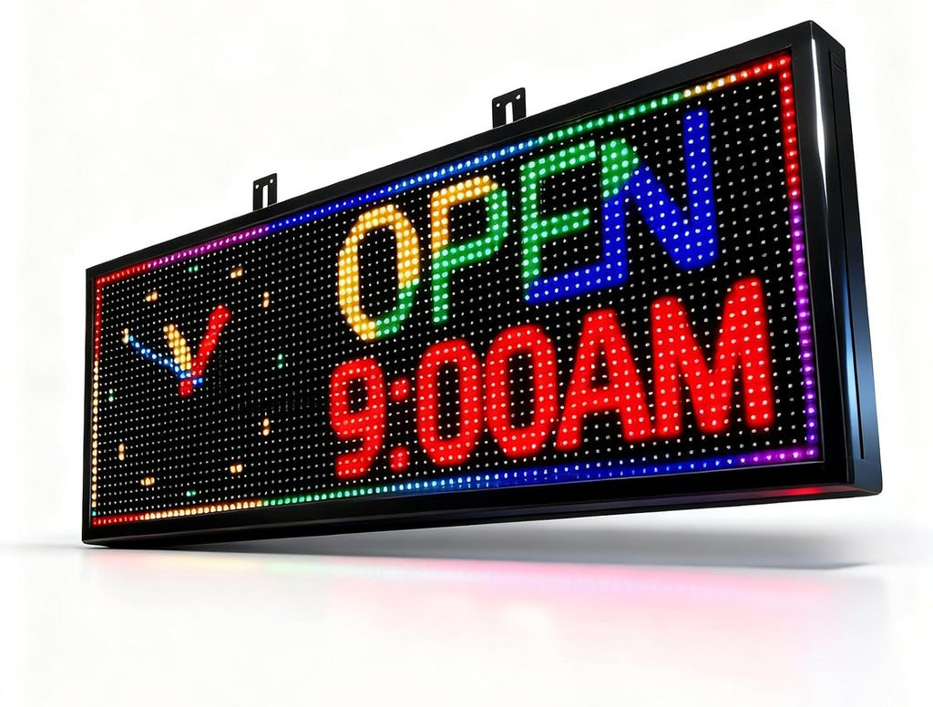 P10 Programmable LED Sign, 40"x14" Scrolling LED Sign for Business, Waterproof LED Display with WIFI & USB Control, 96x32 Pixels SMD Technology Digital Advertising Sign for Shop, Hotel, Store, Restaurant