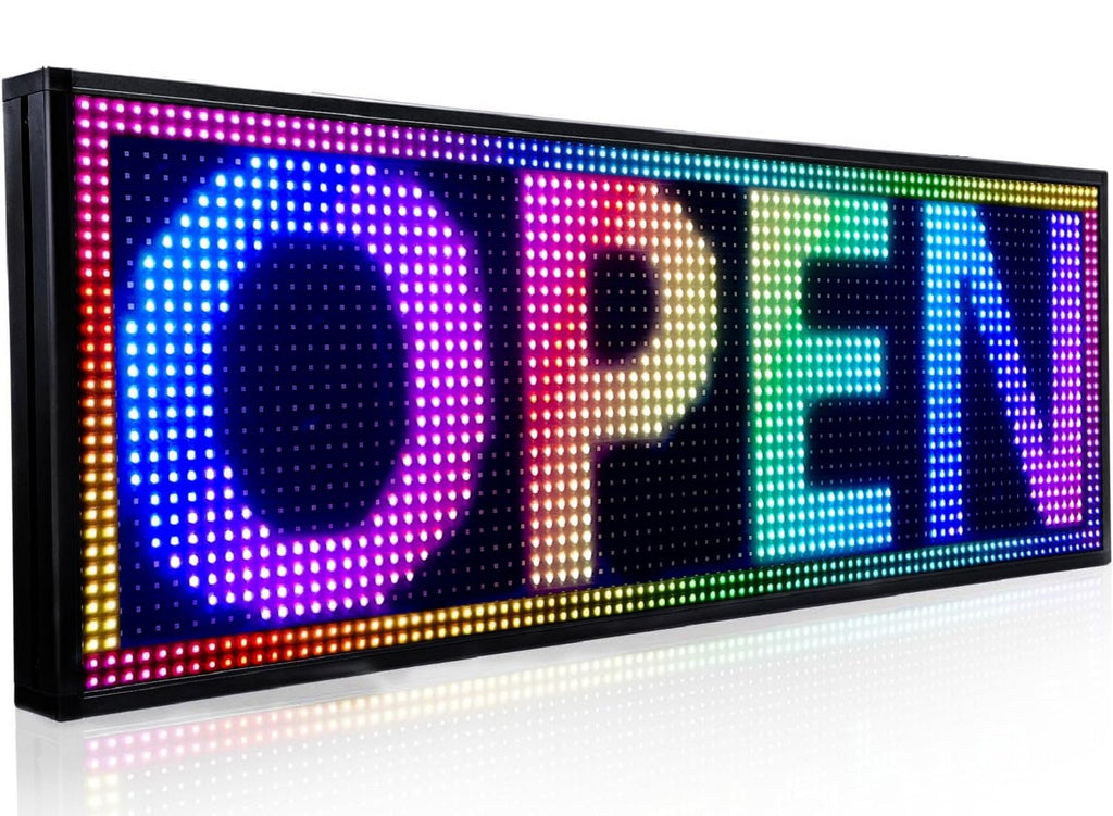 P10 Outdoor Led Sign WiFi Programmable with High Brightness Scrolling LED Sign for Business Digital Advertising Display Electronic Message Board (77''x14'')