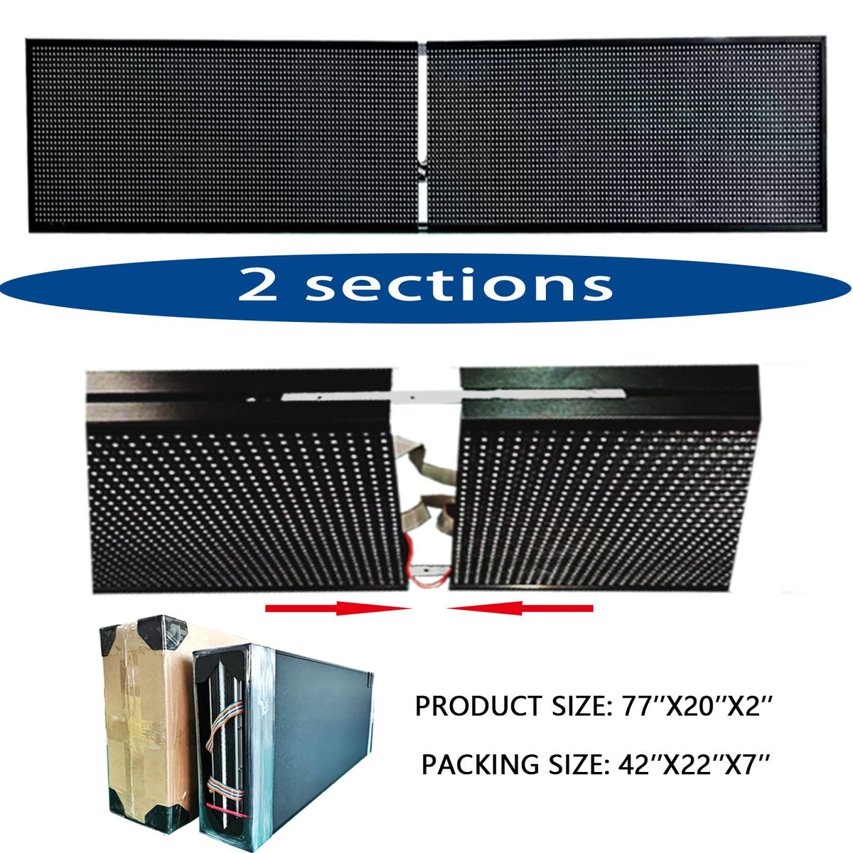 HS Programmable Scrolling Led sign Outdoor Digital Open Neon P10 39''x14''
