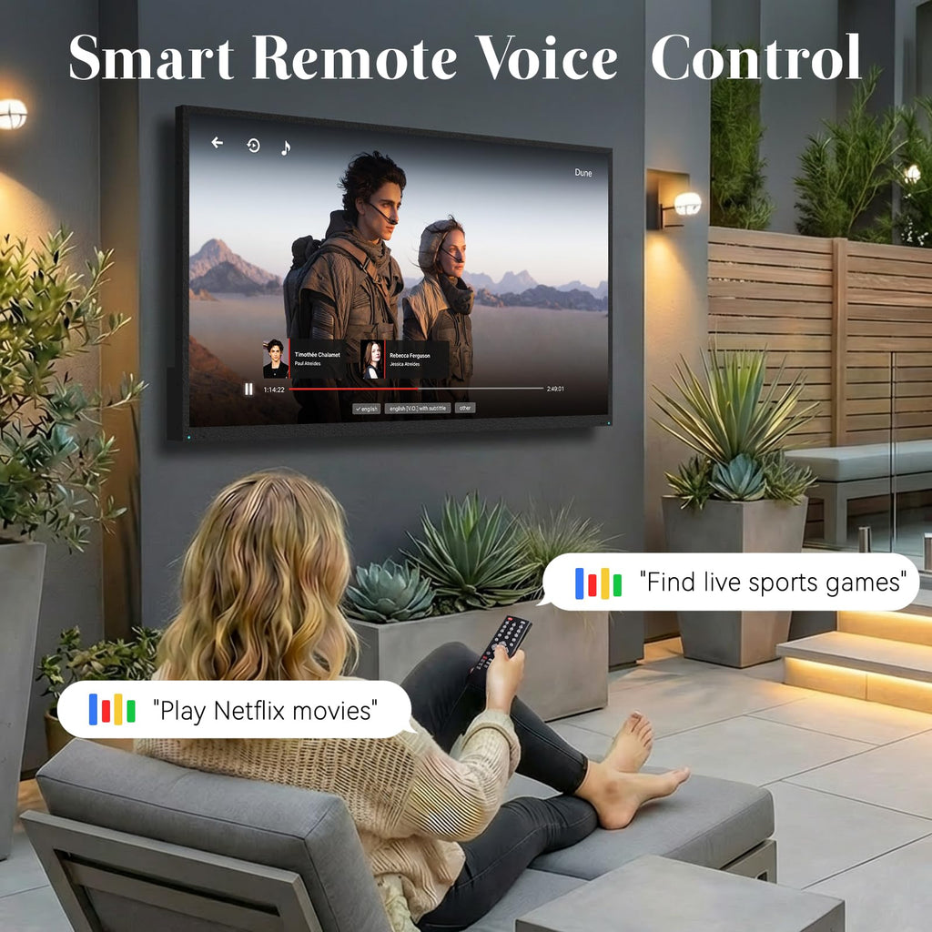 55 Inch Outdoor TV, 2000 Nits Ultra Bright 4K UHD Weatherproof Television, IP55 Waterproof Smart Outside TV with WebOS for Sunlight, Backyard, Poolside, Deck & Patio