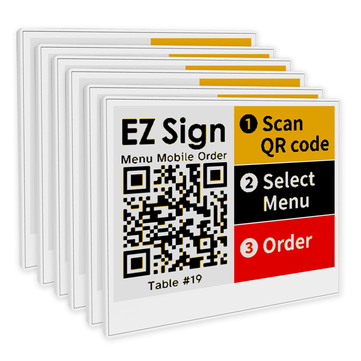 [Santek] EZ Sign NFC E-Paper Display â No Battery, Ultra-Thin 0.13â, Rewritable 4-Color Digital Display, App-Controlled (iOS/Android/PC), IP65 (Silver, 2.9" 6pcs, No Stand and Clip Included)